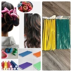 20 new rubber reusable hair curlers rollers.